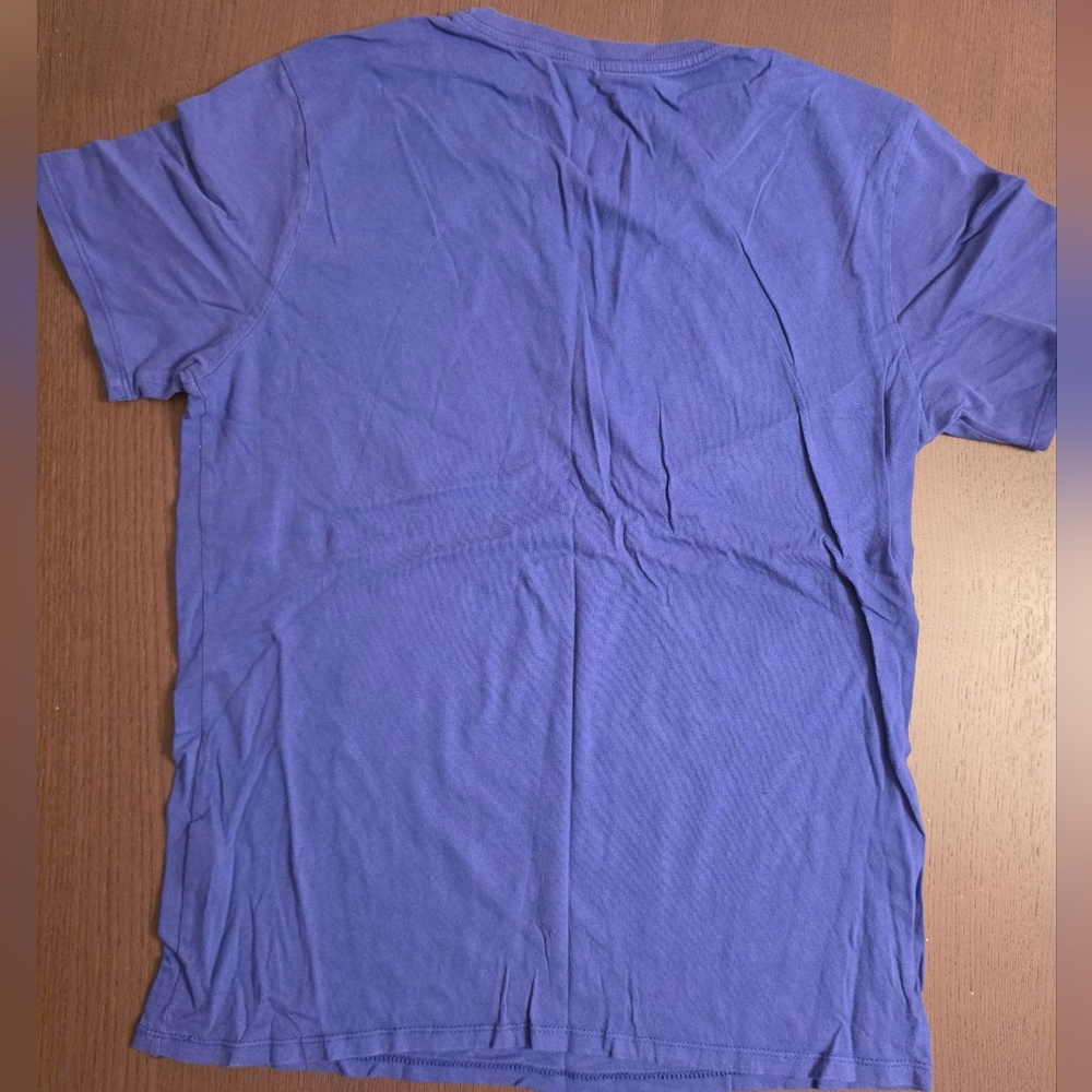Nike Men's Blue T-Shirt with Yellow Swoosh Logo - Picture 2 of 3